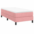 Elegantes Boxspringbettgestell, Polsterbett in Rosa, 100x200 cm mit Lattenrost