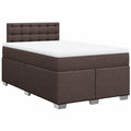 Gepolstertes Boxspringbett mit Matratze und Topper, Dunkelbraun, 120x200cm, Inklusive Kopfteil und Lattenrost