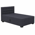 Boxspringbett Olaf 100x200 cm mit Taschenfederkern und Bettkasten, komfortables Polsterbett in Graphit