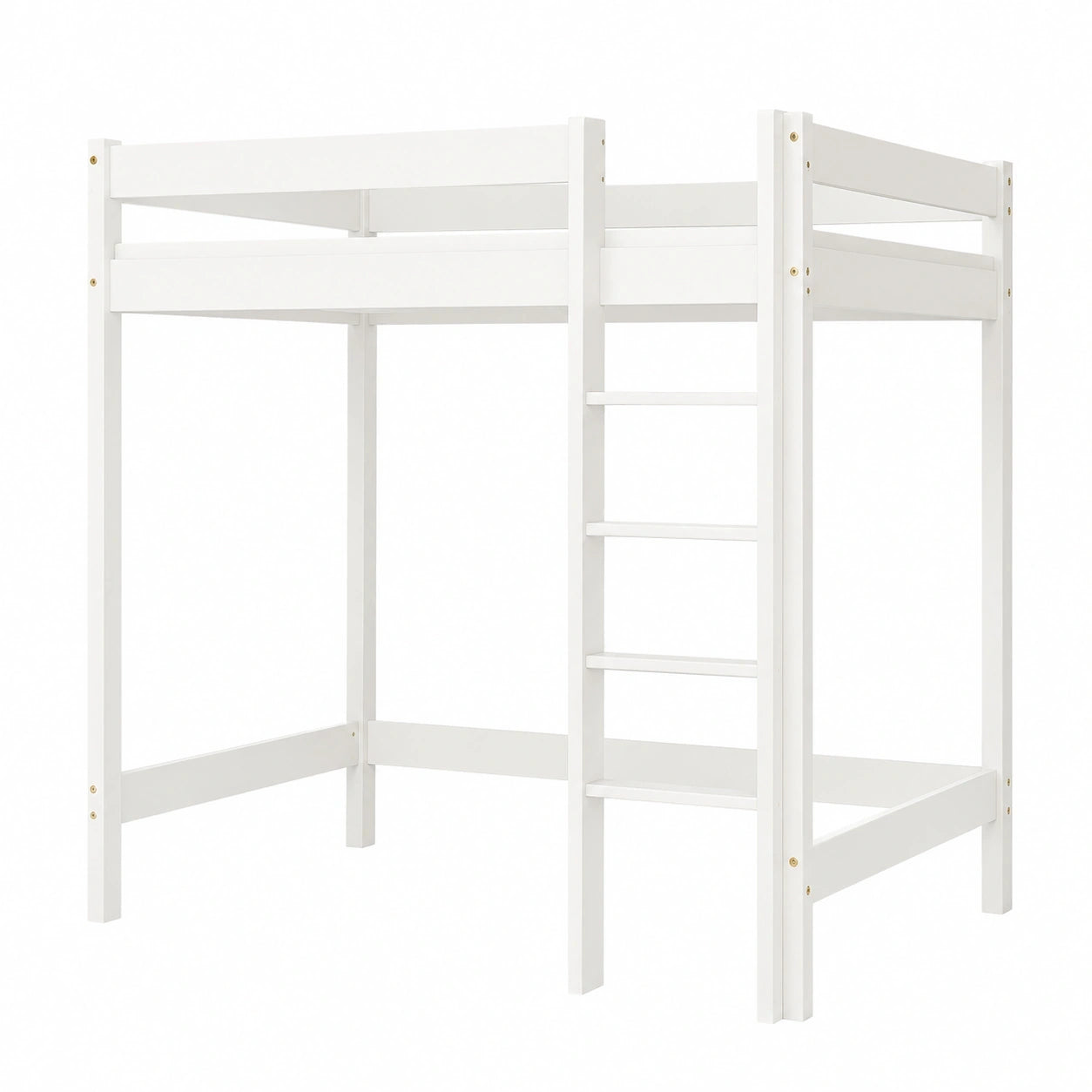 Etagenbett 90x180 cm für Kinder - Weißes Holzbett mit Leiter und Rausfallschutz, inkl. Lattenrost, Höhe 160 cm