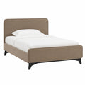 IDIMEX Einzelbett 90x200 cm, Polsterbett in Greige mit Samtbezug und Lattenrost