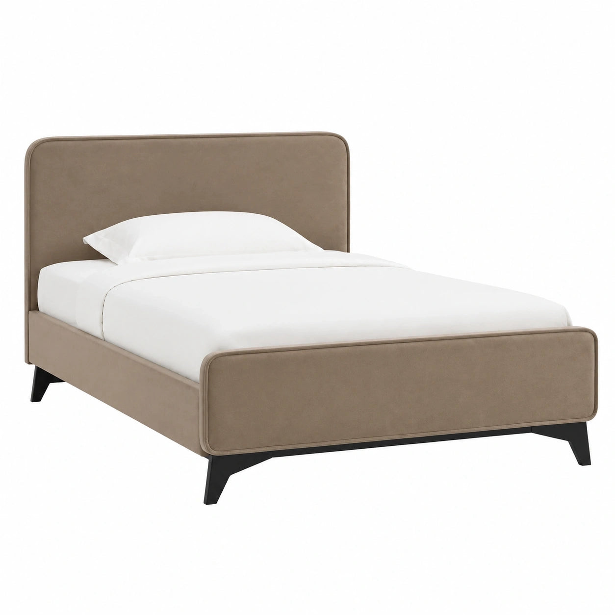 IDIMEX Einzelbett 90x200 cm, Polsterbett in Greige mit Samtbezug und Lattenrost