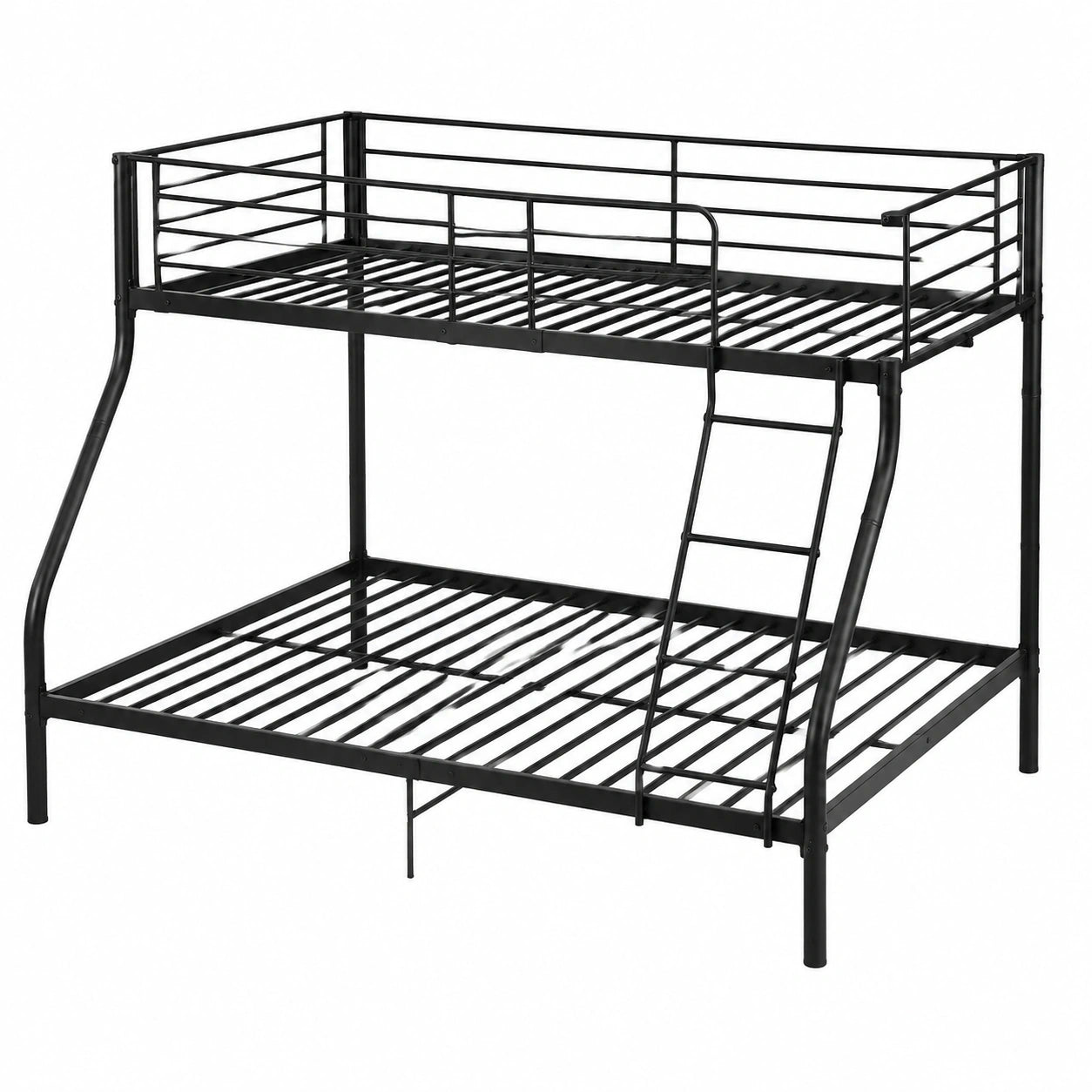 Robustes Metall-Etagenbett für Kinder und Jugendliche 90x200cm und 140x200cm, Schwarz