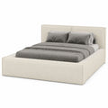 Lugano Polsterbett 180x200 cm mit Bettkasten, Lattenrost und Kopfteil - Eleganter Bouclé-Bezug in Beige