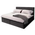 Masseno Boxspringbett Pisa 180x200 cm mit Matratze und Topper, Polsterbett Schwarz mit Bettkästen, Modell TILIA 100