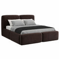 Elegantes Polsterbett 180x200 mit Stauraum und Lattenrost in Dunkelbraun