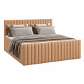 Boxspringbett 120x200 cm mit Stauraum, Polsterbett für Jugendzimmer, Komplettset mit Bonell-Matratze
