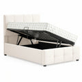 Modernes Einzelbett 90x200 cm mit Stauraum und Samtbezug, verstellbares Kopfteil