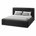Modernes Polsterbett 180x200 cm mit Stauraum und Lattenrost in Schwarz