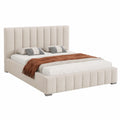 Beige Polsterbett Vigo 180x200 mit Stauraum und Kopfteil